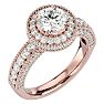 2 1/2 Carat Halo Diamond Engagement Ring In 14 Karat Rose Gold Image-2