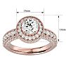 2 1/2 Carat Halo Diamond Engagement Ring In 14 Karat Rose Gold Image-5