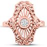 1/10ct Diamond Cathedral Ring in 14k Rose Gold Image-1