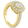 1 3/5 Carat Oval Halo Diamond Engagement Ring in 14 Karat Yellow Gold Image-2