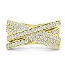 1 3/4ct Five Row Criss Cross Diamond Ring in 14 Karat Yellow Gold Image-1