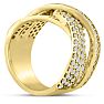 1 3/4ct Five Row Criss Cross Diamond Ring in 14 Karat Yellow Gold Image-2