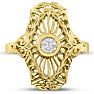 1/10 Carat Cathedral Diamond Ring In 14 Karat Yellow Gold Image-1