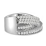 1 3/4ct Five Row Criss Cross Diamond Ring in 14 Karat White Gold Image-5