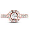 1 1/2 Carat Halo Diamond Engagement Ring in 14 Karat Rose Gold Image-1