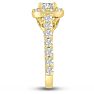 1 3/4 Carat Halo Diamond Engagement Ring in 14 Karat Yellow Gold Image-4