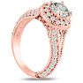 1 3/4 Carat Split Shank Halo Diamond Engagement Ring in 14 Karat Rose Gold Image-2