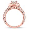 1 3/4 Carat Split Shank Halo Diamond Engagement Ring in 14 Karat Rose Gold Image-3