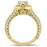 1 3/4 Carat Split Shank Halo Diamond Engagement Ring in 14 Karat Yellow Gold Image-3