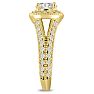1 3/4 Carat Split Shank Halo Diamond Engagement Ring in 14 Karat Yellow Gold Image-4