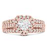 1 2/3 Carat Heart Halo Diamond Engagement Ring in 14 Karat Rose Gold Image-1