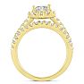 1 2/3 Carat Heart Halo Diamond Engagement Ring in 14 Karat Yellow Gold Image-3