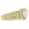 1 2/3 Carat Heart Halo Diamond Engagement Ring in 14 Karat Yellow Gold Image-5