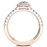 1/2 Carat Pave Halo Diamond Bridal Set in 14k Rose Gold Image-3