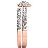 1/2 Carat Pave Halo Diamond Bridal Set in 14k Rose Gold Image-4