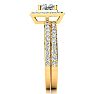 1 1/2 Carat Princess Cut Floating Pave Halo Diamond Bridal Set in 14k Yellow Gold
 Image-3
