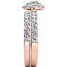 1 1/2 Carat Pave Halo Diamond Bridal Set in 14k Rose Gold Image-3