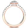 1 Carat Floating Pave Halo Diamond Bridal Set in 14k Rose Gold Image-3