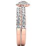 1 Carat Floating Pave Halo Diamond Bridal Set in 14k Rose Gold Image-4