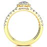 1 Carat Floating Pave Halo Diamond Bridal Set in 14k Yellow Gold Image-3