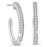 1/4ct Diamond Hoop Earrings In Rhodium Plated . Very Popular Style!
 Image-1