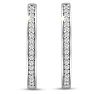 1/4ct Diamond Hoop Earrings In Rhodium Plated . Very Popular Style!
 Image-2