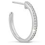 1/4ct Diamond Hoop Earrings In Rhodium Plated . Very Popular Style!
 Image-3