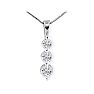 1ct Three Diamond Drop Style Diamond Pendant In 14k White Gold Image-1
