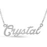 Crystal Nameplate Necklace In Silver Image-1