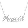 Angela Nameplate Necklace In Silver Image-1