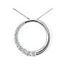 1ct Circle Style Journey Diamond Pendant, 14k White Gold Image-1