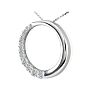 1ct Circle Style Journey Diamond Pendant, 14k White Gold Image-2