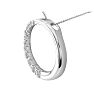 1ct Circle Style Journey Diamond Pendant, 14k White Gold Image-3
