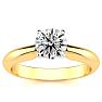 1 Carat Diamond Round Engagement Rings In 14K Yellow Gold Image-1