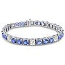 16 Carat Tanzanite and Diamond Bracelet In 14 Karat White Gold Image-2
