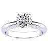 Round Engagement Rings, 1 Carat Diamond Solitaire Engagement Ring Crafted In 14K White Gold Image-1