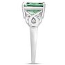 2 3/4 Carat Emerald Shape Green Amethyst and Diamond Ring In Sterling Silver Image-5