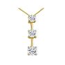 Our Most Popular Fine 1/4ct Three Diamond Pendant in 14k Yellow Gold Image-1