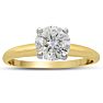 Round Engagement Rings, 1 1/4 Carat Diamond Solitaire Engagement Ring Crafted In 14K Yellow Gold
 Image-1