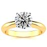 Round Engagement Rings, 1 1/2 Carat Diamond Solitaire Engagement Ring Crafted In 14K Yellow Gold Image-1