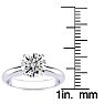 Round Engagement Rings, 1 1/2 Carat Diamond Solitaire Engagement Ring Crafted In 14K White Gold Image-4