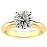 Round Engagement Rings, 2 Carat Diamond Solitaire Engagement Ring Crafted In 14K Yellow Gold Image-1