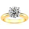 Round Engagement Rings, 2 Carat Diamond Solitaire Engagement Ring Crafted In 14K Yellow Gold Image-1