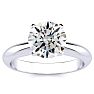 Round Engagement Rings, 2 Carat Diamond Solitaire Engagement Ring Crafted In 14K White Gold Image-1
