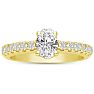 1 1/3ct Oval Diamond Engagement Ring Crafted in 14 Karat Yellow Gold Image-1