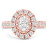 1 1/2 Carat Oval Halo Diamond Engagement Ring in 14 Karat Rose Gold Image-1