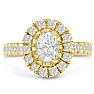 1 1/2 Carat Oval Halo Diamond Engagement Ring in 14 Karat Yellow Gold Image-1