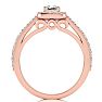 2 Carat Princess Cut Halo Diamond Engagement Ring in 14 Karat Rose Gold Image-3