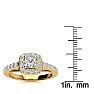 2 Carat Princess Cut Halo Diamond Engagement Ring in 14 Karat Yellow Gold Image-6