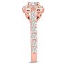 1 1/2 Carat Halo Diamond Engagement Ring in 14 Karat Rose Gold Image-4